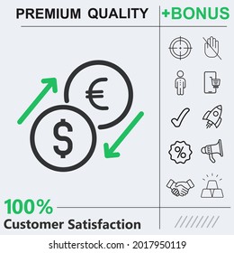 currency exchange, dollar, euro vector icon graphic elements for your work