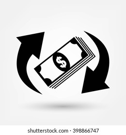 The currency exchange dollar icon