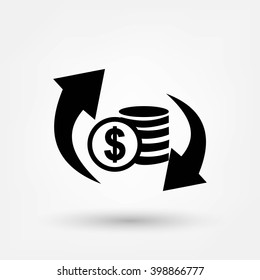 The currency exchange dollar icon