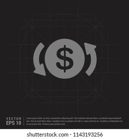 Currency exchange with dollar icon - Black Creative Background - Free vector icon