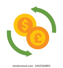 Currency Exchange Flat Icon Design 