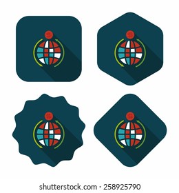 Currency Exchange flat icon with long shadow,eps10