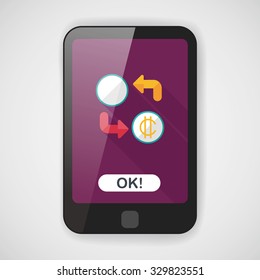 Currency exchange flat icon with long shadow