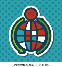 Currency Exchange flat icon with long shadow,eps10