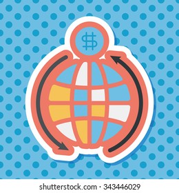 Currency Exchange flat icon with long shadow,eps10