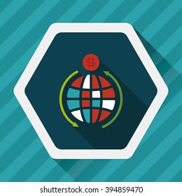 Currency Exchange flat icon with long shadow,eps10