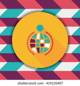 Currency Exchange flat icon with long shadow,eps10