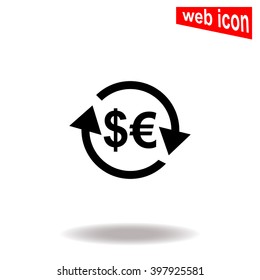 Currency exchange icon.