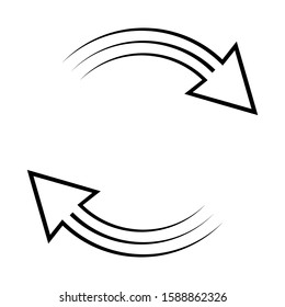 Currency exchange icon clockwise rotation vector circular arrows rotation sign exchange and update, circulation symbol