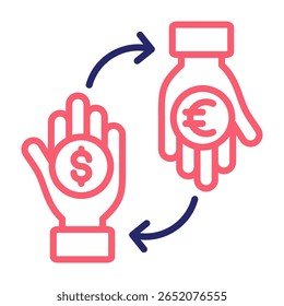 Currency Exchange Icon Color Vector Illustration