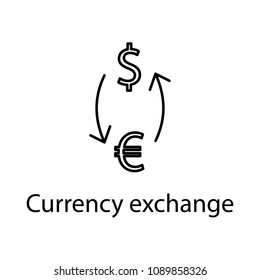 currency exchange icon. Element of web icon with name for mobile concept and web apps. Detailed currency exchange icon can be used for web and mobile. Premium icon on white background