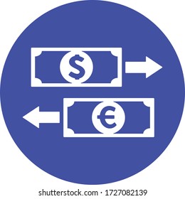 Currency exchange icon. Global money conversion sign. Finance, economy, banking concept.