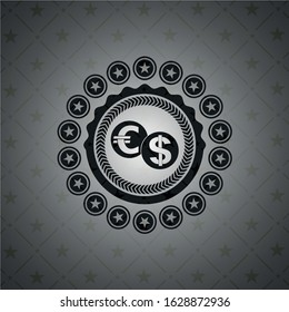currency exchange icon inside dark badge