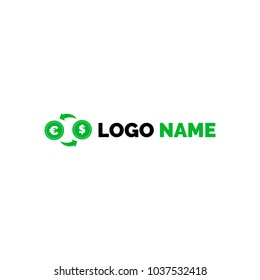 Currency exchange icon, logo