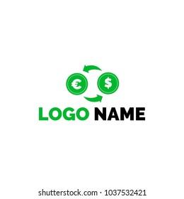 Currency exchange icon, logo