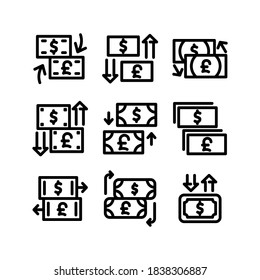 Currency Exchange Symbol oder Logo einzeln auf Zeichen Vektorgrafik - Sammlung hochwertiger Vektorsymbole in schwarzem Stil
