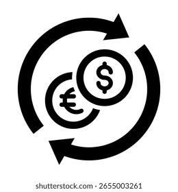 Icono de cambio de divisas Ilustración vectorial mixta