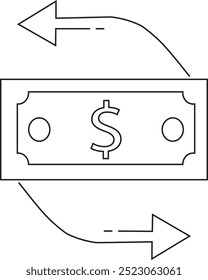 Ícone Câmbio de Moeda, ícone câmbio de dinheiro, ícone fluxo de caixa, Pagamento Rápido, Transferência de Fundo, ciclo de dinheiro, Entrada de Caixa, ícone de negócios