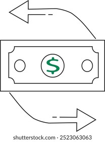 Ícone Câmbio de Moeda, ícone câmbio de dinheiro, ícone fluxo de caixa, Pagamento Rápido, Transferência de Fundo, ciclo de dinheiro, Entrada de Caixa, ícone de negócios