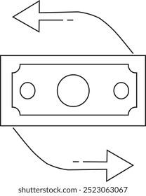 Ícone Câmbio de Moeda, ícone câmbio de dinheiro, ícone fluxo de caixa, Pagamento Rápido, Transferência de Fundo, ciclo de dinheiro, Entrada de Caixa, ícone de negócios