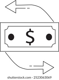 Ícone Câmbio de Moeda, ícone câmbio de dinheiro, ícone fluxo de caixa, Pagamento Rápido, Transferência de Fundo, ciclo de dinheiro, Entrada de Caixa, ícone de negócios