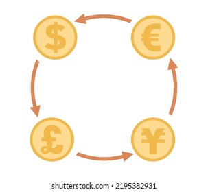 Currency exchange icon. Money conversion sign. Vector flat illustration 