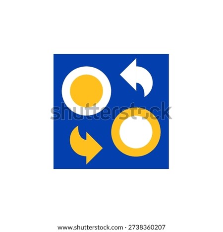 Currency exchange icon for money conversion, foreign payment, and financial service.
