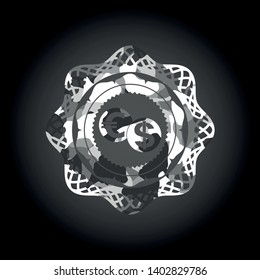 currency exchange icon on grey camo texture