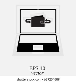 currency exchange icon on the monitor