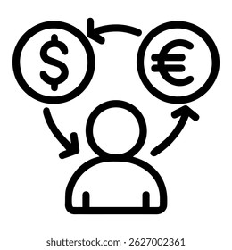 Currency exchange icon on white background vector
Vector travel icon
