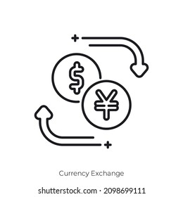 Currency Exchange icon. Outline style icon design isolated on white background