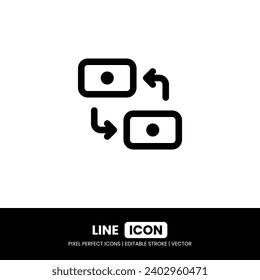 Currency exchange icon pixel perfect | Vector outline illustration