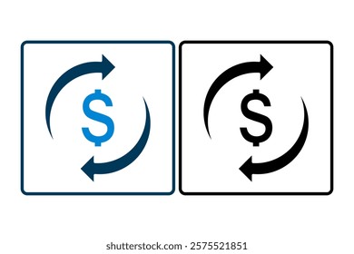 Currency Exchange icon. icon related to Payment. suitable for web site, app, user interfaces, printable etc. solid icon style. simple vector design editable