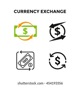 Currency Exchange icon set design. Vector illustration