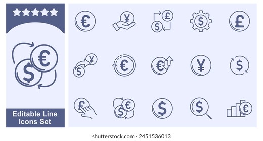 currency exchange icon set elements symbol template for graphic and web design collection logo vector illustration
