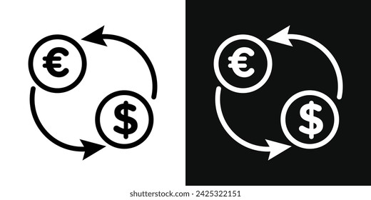 Conjunto de iconos de cambio de divisa. Ilustración de vector