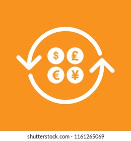 Currency exchange icon, stock vector illustration, EPS10. 