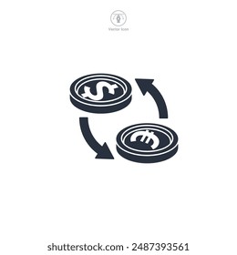 Currency Exchange Icon symbol vector illustration isolated on white background