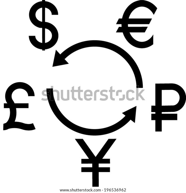 Currency Exchange Icon Symbols Arrows Stock Vector Royalty Free
