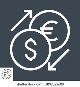 Währungsaustauschsymbol. Illustration von dünnen Linien - Schlaganfallgewicht anpassen - auf jede beliebige Größe erweitern - Farbe leicht ändern