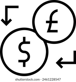currency exchange icon. Thin linear style design isolated on white background