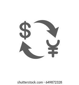 Currency exchange icon in trendy flat style isolated on white background. Symbol for your web site design, logo, app, UI. Vector illustration, EPS
