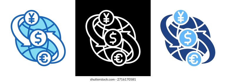 Currency Exchange Icon triplestyle Vector Illustration