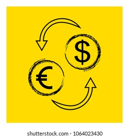 Currency exchange icon vector
