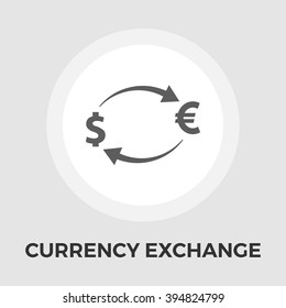 Currency exchange icon vector. Flat icon isolated on the white background. Editable EPS file. Vector illustration.
