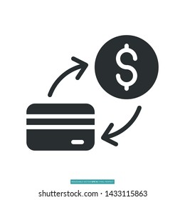 Currency Exchange Icon Vector Illustration Logo Template For Website Or Mobile App.