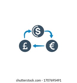 Currency, exchange icon (vector illustration)