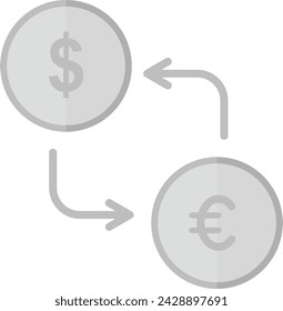 Imagen vectorial de icono de cambio de moneda. Adecuado para aplicaciones móviles, aplicaciones web y medios de impresión.