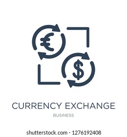 currency exchange icon vector on white background, currency exchange trendy filled icons from Business collection, currency exchange vector illustration