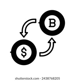 Currency Exchange icon vector strock illustration
